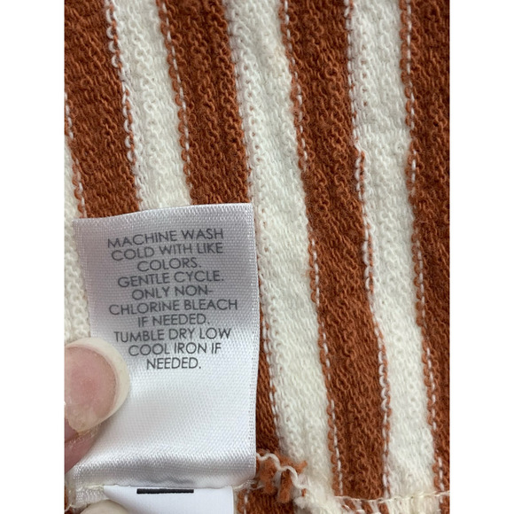 J. Jill Women's Pullover 3/4 Sleeve Square Neck Brown/Cream Striped Top XL - Picture 5 of 8